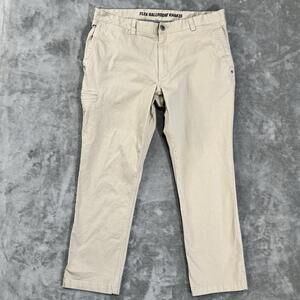 Duluth Trading Flex Ballroom Khakis Pants Mens 38x30 Beige Relaxed Fit Workwear